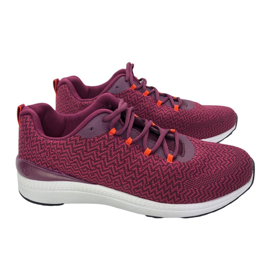 Women’s Sz 8.5W Evolve Easy-Spirit EVTR0T9 Burgundy Fly Knit Print Sneakers - Picture 2 of 16